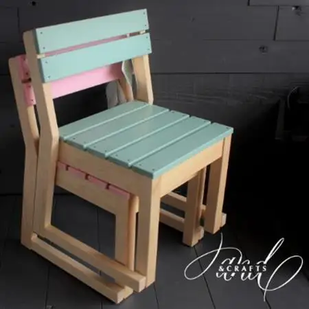 【＆CRAFTS】キッズスタッキングチェア -Blue-【1257926】
