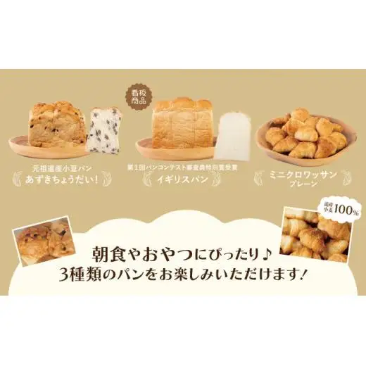 道産小麦100%パン3種類詰合せ F21H-441