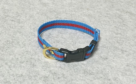 チワワ用カラー（首輪）＆リード(カラー：水色・赤・水色)【001-002】