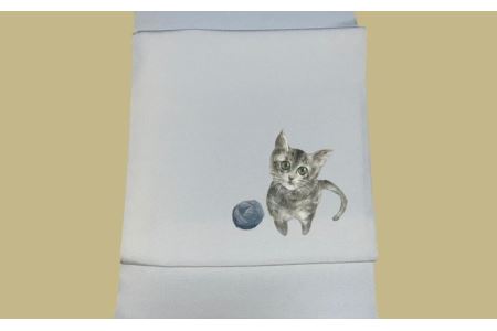 あなたの愛犬・愛猫を描くオリジナル着物帯【手描き友禅】【012-004】