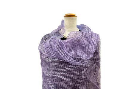 沖縄の綺麗な朝焼けを　生葉藍染め大判ストール　「あけもどろの花」