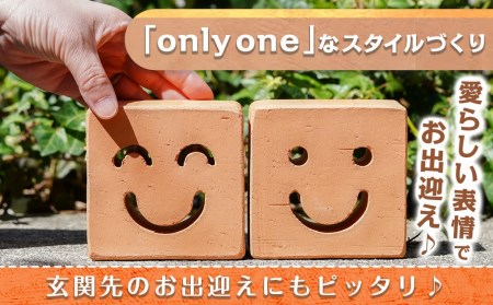 ニコニコレンガ(1箱2個入)_LD-K301_(都城市) 都城産レンガ ニコニコレンガ ガーデニング アロマストーン