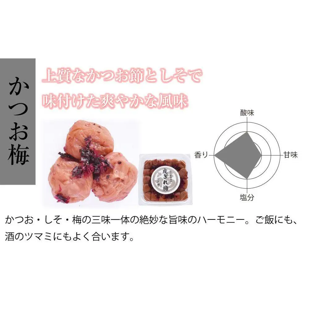 かつお梅干　紀州南高梅 産地直送　訳あり　皮切れ450g
