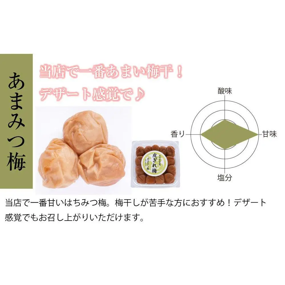 はちみつ梅干　紀州南高梅 産地直送　訳あり皮切れ450g　あまみつ