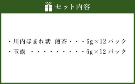 AS-328 崎原製茶 2種ティーパックセット 煎茶（川内ほまれ 紫）・玉露 計24パック お茶 緑茶