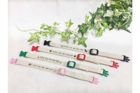 軽くて肌に優しい 猫介護期用首輪（レッド）アジャスター付き オーダーメイド オリジナル ねこ 介護 高齢猫 オーガニックコットン100％ 迷子時も安心 名前付き 熱転写 プリント 老猫介護 おすすめ お取り寄せ 送料無料 ku024-002-rd-r