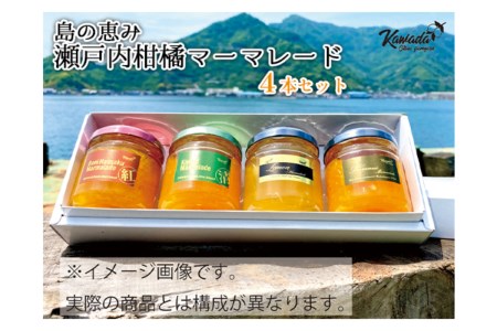 島の恵み 瀬戸内 柑橘 マーマレード 4本 セット  食べ比べ セット 紅八朔 レモン しらぬい ジャムセット シトラス お取り寄せグルメ 送料無料 広島県 呉市 ku055-002-r