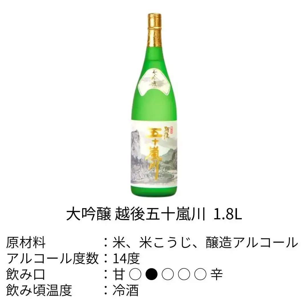 大吟醸 越後五十嵐川 1800ml 日本酒 一升瓶 1.8L 新潟清酒 [福顔酒造]【020P020】