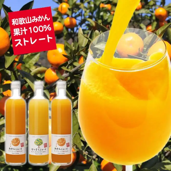 和歌山みかんジュース2種類セット（750ml×3本入り）果汁100％無添加ストレート