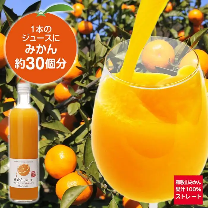 和歌山みかんジュース（750ml×6本入り）果汁100％無添加ストレート