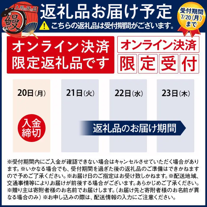 丑の日までにお届け うなぎ蒲焼4本 ＆ 角長特製タレ 2本【7月15～17日出荷】うなぎ