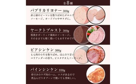 ハム ソーセージ 詰め合わせ 高座豚 手造り セット 全 8種 骨付きハム 入り 豚肉 肉 お肉 加工肉 食品 ベーコン ウィンナー ウインナー 