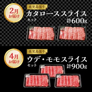 偶数月にお届け ！ 鹿児島黒牛 定期便 6回定期便 W032-017u 肉 牛肉 冷凍