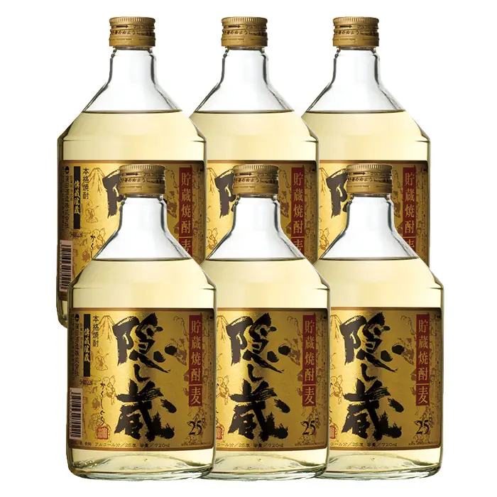 麦焼酎 隠し蔵 720ml×6本 四合瓶  25度  鹿児島 本格麦焼酎 6本セット【00-003-15】
