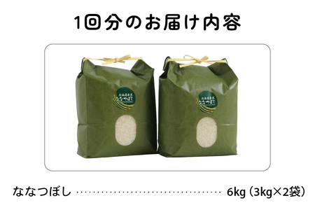 北海道 留萌管内産 ななつぼし6kg(3kg×2袋)米　冷めてもおいしい　おにぎり　お弁当　精米　お米　米　ごはん　国産　甘い 　北海道産　産地直送　R004-001