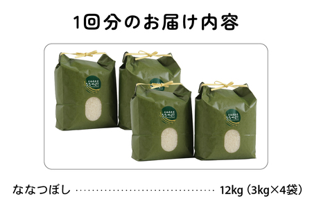 北海道 留萌管内産 ななつぼし 12kg(3kg×4袋)米　冷めてもおいしい　おにぎり　お弁当　精米　お米　米　ごはん　国産　甘い　北海道産　産地直送　R004-004