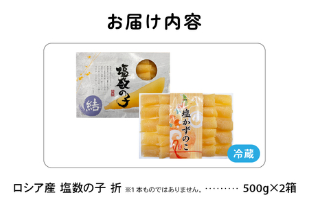 ロシア産　塩数の子折500g×2箱 R021-010