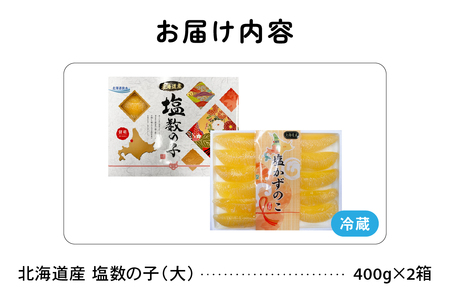 北海道産 塩数の子（大）400g×2箱 R021-009