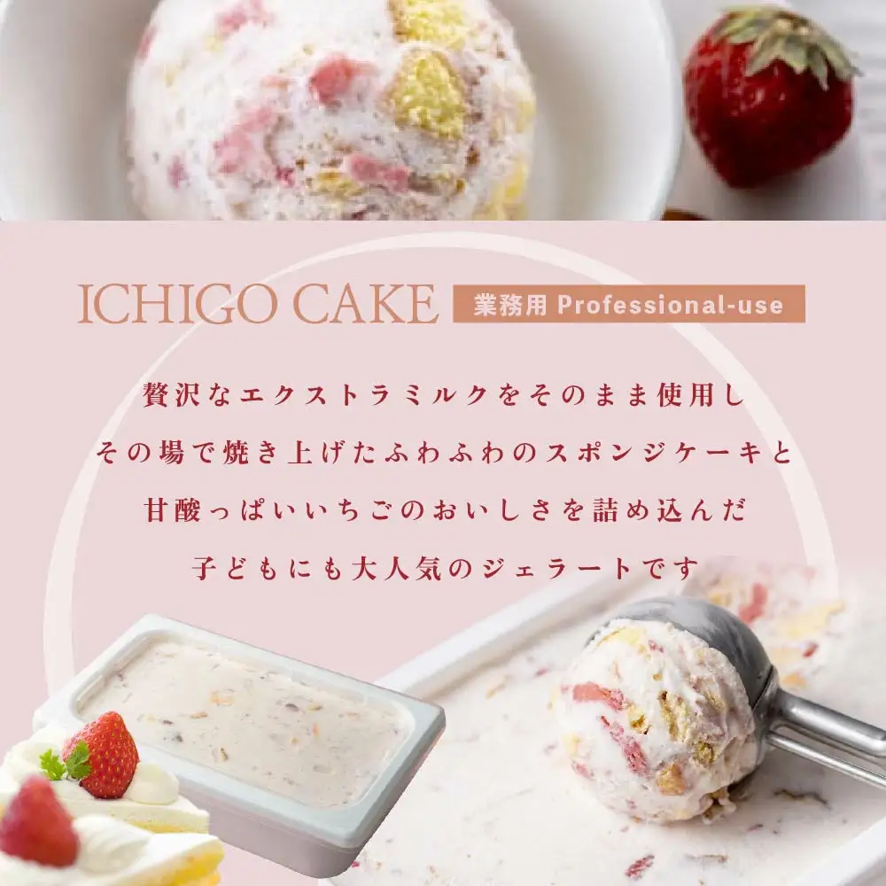 【隔月定期便】　THE ICE　業務用１リットル いちごケーキ ×4回定期便  be003-1076-200-4　（ あいす アイス アイスクリーム いちご イチゴ 苺 業務用 北海道 別海町 人気 ふるさと納税 ）