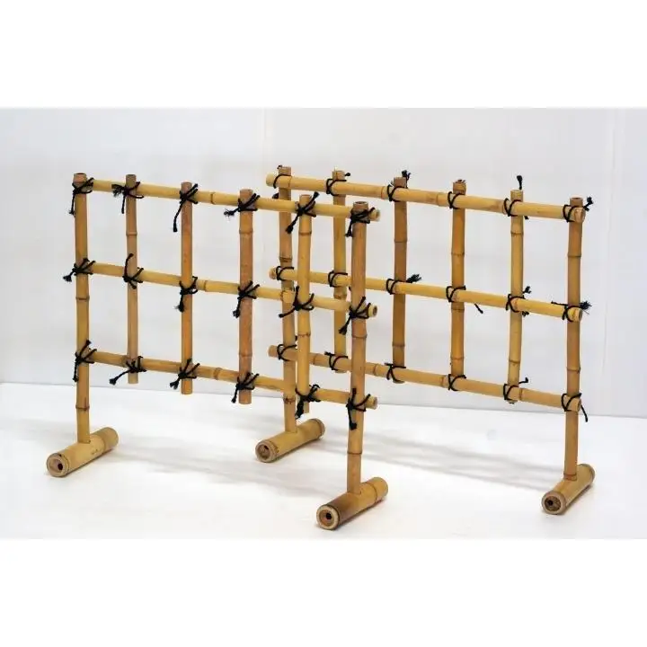 竹家具専門店【梅里竹芸】竹垣（足付き）2個＜19-6a＞★