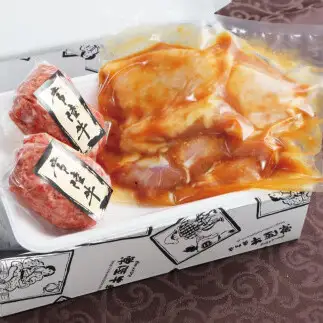 肉 常陸牛100% 無添加 ハンバーグ 2個 国産若鶏もも味噌漬け2枚セット 400g 詰め合わせ 肉のイイジマ （DU-88）