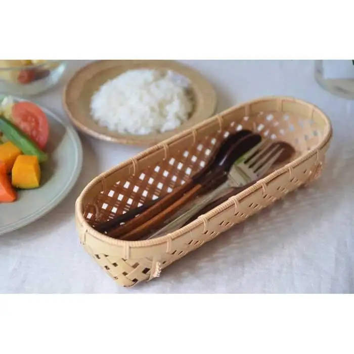 【佐渡竹工芸】カトラリーケース（四ツ目編み）