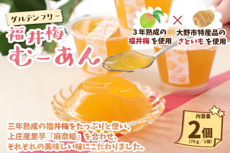 【アレルギー対応スイーツ】まなひめむーあんＢ 6個 詰合せ【里芋ベースのゼリー風スイーツ】(石川県の高級ぶどうルビーロマンと三年熟成の福井梅を丸ごと使用)