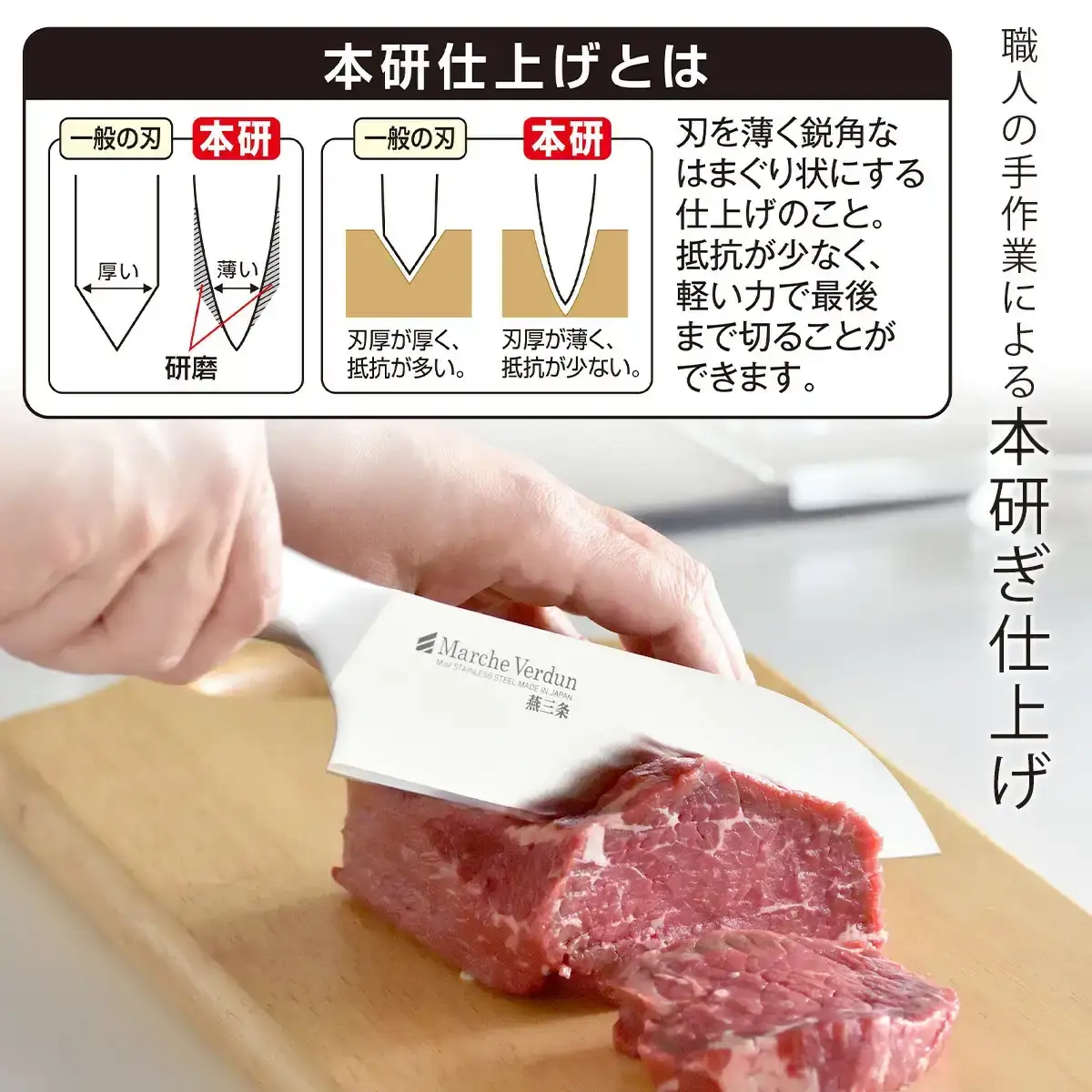 三徳包丁 16.5cm マルシェヴェルダン ステンレス製 燕三条