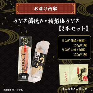 うなぎ 白焼き 蒲焼き（2本セット） 国産うなぎ 鰻蒲焼 土用の丑の日 ／Esu-126