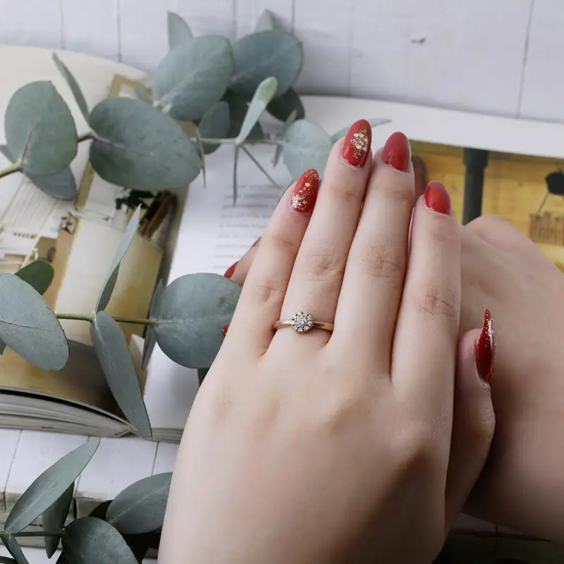 結ピンクゴールド ダイヤモンド0.2ct【O57-003】