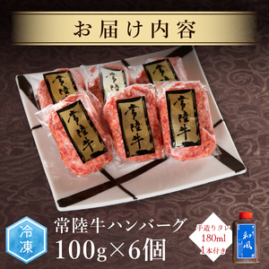 リピーター続出！ 無添加 常陸牛 100% ハンバーグ 100g 6個 セット 肉のイイジマ（DU-78）
