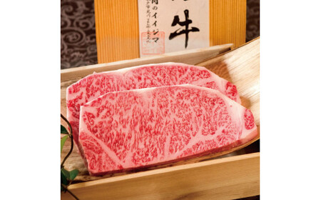肉 常陸牛A5 サーロインステーキ 250g×2枚＜木箱入り・特製タレ/マスタード付き＞肉のイイジマ（DU-13）