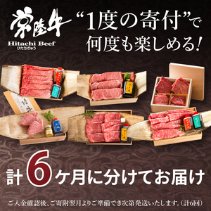 6ヶ月 定期便 肉 常陸牛を部位別で楽しめる（２人前） 肉のイイジマ (DU-30)