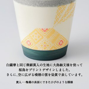 白紬もん桜島デザインカップL (1)金 K140-008_01