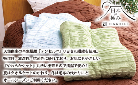 【日本の極み】ふわとろケット 2枚セット [グリーン＆ブラウン]  FZ23-290