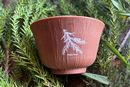木頭杉のボタニカルティーカップ -BOTANICAL Teacup- NW-3│杉 木頭杉 ティーカップ 湯呑み フリーカップ コップ ボタニカル アウトドア 食器 贈答 ギフト プレゼント 徳島県 那賀町 那賀ウッド