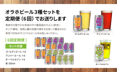 【6回定期便】クラフトビール3種飲み比べ20本セット（ゴールデンエール、アンバーエール、ヌーベルセゾン）｜オラホビール 地ビール　※インターナショナル・ビアカップ2020銀、銅受賞