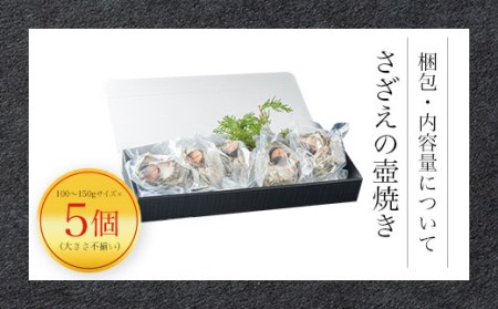 ＜訳あり＞さざえの壺焼き 大きさ不揃い(100～150gサイズ×5個) ふるさと納税 福知山市 訳あり さざえ サザエ 壷 新鮮 【fc-AW009】【株式会社凡愚】