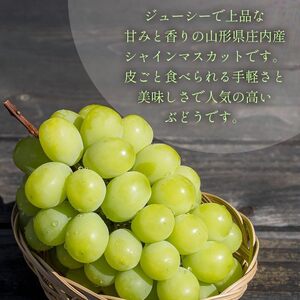 【令和8年産先行予約】 シャインマスカット 2kg（3～4房）　山形県鶴岡市　鶴岡中央青果　| ぶどう ブドウ 葡萄 果物 くだもの フルーツ 2キロ 大粒 種なし 皮ごと 旬 期間限定 2026年産 人気 美味しい お取り寄せ 返礼品