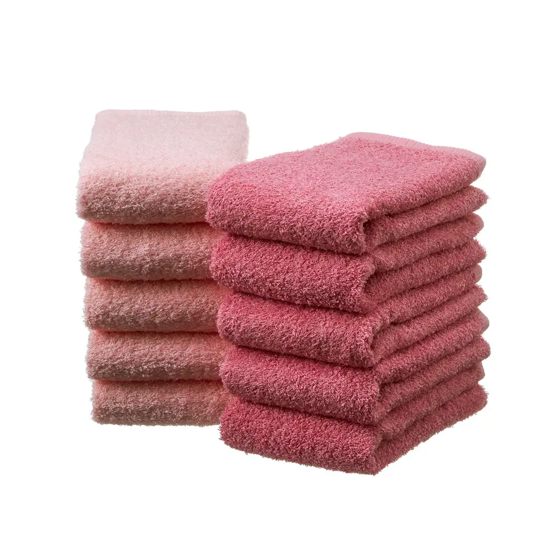 【泉州タオル】吸水力と肌触りが自慢のデイリーユースフェイスタオル ライトピンク・紅梅 10枚 タオル フェイスタオル デイリータオル 泉州フェイスタオル タオルセット 【039D-248】