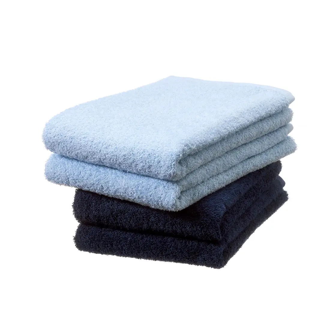 【泉州タオル】吸水力と肌触りが自慢のデイリーユースバスタオル スカイブルー・クラシックブルー 4枚 セット 日用品【039D-253】