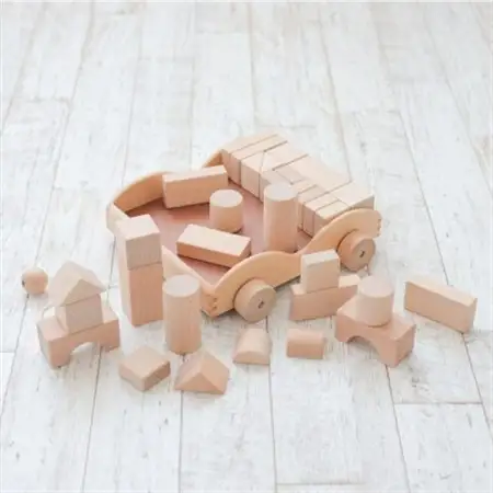 木製おもちゃのだいわの積木車(積木4cm基尺 32pcs)_雑貨・日用品 ベビー用品  _【1397762】