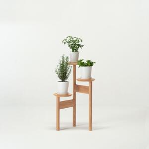 旭川家具　コサイン　プラント スタンド 【 旭川家具 北海道 旭川市 木製  家具 北海道産材 タモ タモ材 ヤチダモ 観葉食ブル 花台 ディスプレイ台 飾り棚 地材地消 シンプル ナチュラル 手作り 北欧 おしゃれ 天然木 無垢 】_01875
