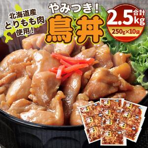 北海道産 とりもも肉 「やみつき鳥丼」250g×10袋セット とりもも肉(タレ込み) _01681