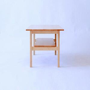 旭川家具　MUKU工房オリジナル　MUKU(ムク)　センターテーブル　ナラ 【 国産 無垢 インテリア 木製 収納 棚付き ナチュラル リビングテーブル センターテーブル リビング 北海道 】 _00521