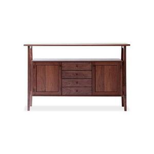 旭川家具　山室家具製作所　プロトNo.401キャビネット　ウォールナット 【 国産 無垢 インテリア 木製 収納 ナチュラル キャビネット リビング ダイニング 北海道 】 _01957