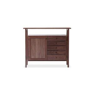 旭川家具　山室家具製作所　プロトNo.803キャビネット　ウォールナット 【 国産 無垢 インテリア 木製 収納 ナチュラル キャビネット チェスト リビング ダイニング 北海道 】 _01962