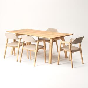 旭川家具 カンディハウス TEN ソリッドテーブル&アームチェアー4脚セット 北海道タモNF_01344
