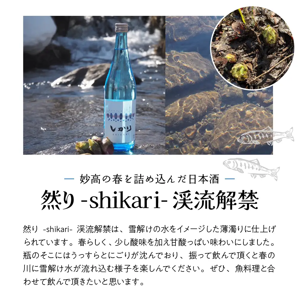 然り-shikari-渓流解禁720ml1本 日本酒 清酒 薄濁り