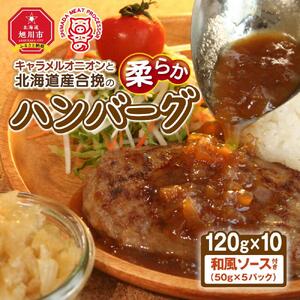 キャラメルオニオンと北海道産合挽の柔らかハンバーグ（120g×10）和風ソース付 _01226